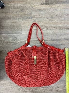 Adrienne Vittadini Red Woven Shoulder Tote